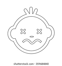 Cute Baby Face Emotion Icon Illustration symbol design