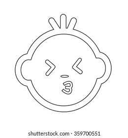 Cute Baby Face Emotion Icon Illustration symbol design