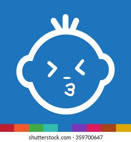 Cute Baby Face Emotion Icon Illustration symbol design