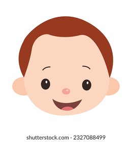 Cute baby face expression cartoon vector icon illustration