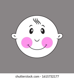 cute baby face illsuatration isolated