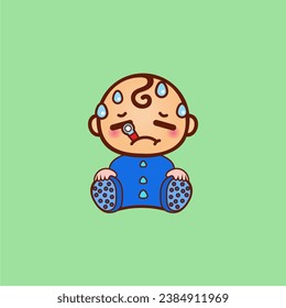 cute baby face vector blue clothes toddler