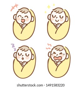Cute baby facial expression variations