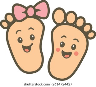 cute baby feet logo design