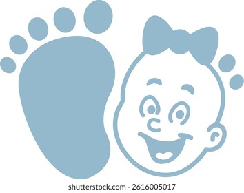 cute baby feet logo design