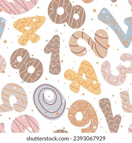 Cute baby figures seamless pattern