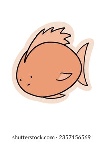 Cute Baby Fish Vector Illustration - simple, cute, hand-drawn, adorable (isolated, emblem, logo, icon)