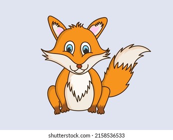 Cute baby fox cartoon illustration