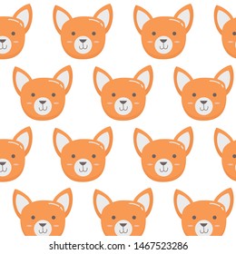 Cute baby fox face pattern