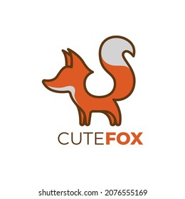 Cute Baby Fox Logo Illustration