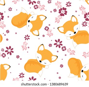 cute baby fox pattern