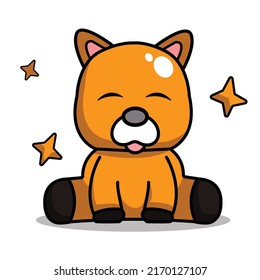 Cute baby fox sitting, child's favorite picture