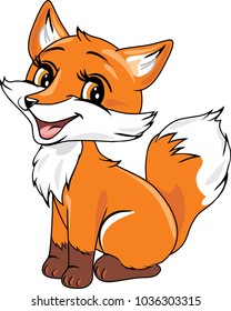 Cute baby fox. Vector