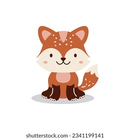 Cute Baby Fox Vector Illustration