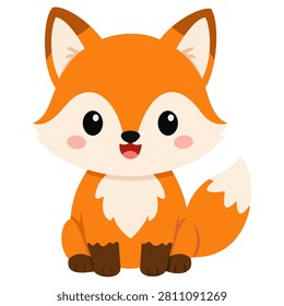 Cute Baby Fox Vector