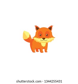 cute baby fox vector on a white background
