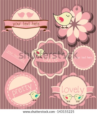 Cute Baby Frames Label Set Messages Stock Vector Royalty Free