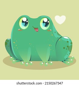 cute baby frog cartoon vector illustration