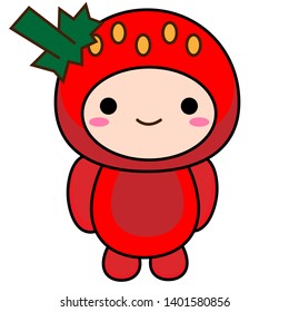 cute baby fruit vector clipart design