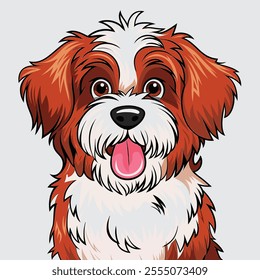cute baby and funny dog vector illustration