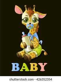 Cute baby giraffe