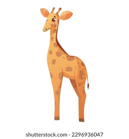 Cute baby giraffe. Baby animal clipart. Safari animal. Vector cartoon illustration