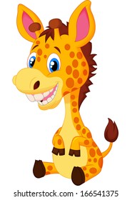 Cute baby giraffe cartoon