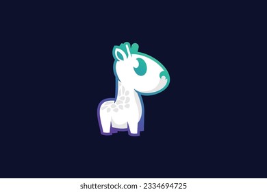cute baby giraffe vector template logo design