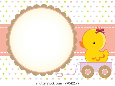 Cute baby girl arrival card