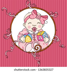 Cute baby girl background