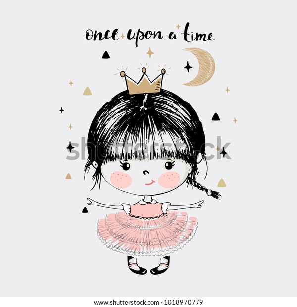 Immagine Vettoriale Stock A Tema Carino Baby Girl Ballerina Cartoon Disegnato A Royalty Free