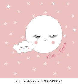 Cute Baby Girl Cloudy Pink Cute Dream