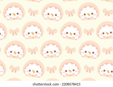 Cute Baby Girl Duck Doodle Seamless Pattern For Nursery  Pattern Pink Pastel Wallpaper