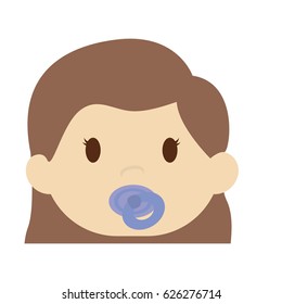 cute baby girl icon