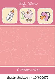 cute baby girl shower card