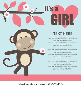cute baby girl shower. vector illustration