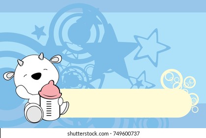 cute baby goat cartoon background copyspace in vector format 
