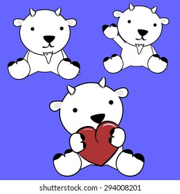 cute baby goat cartoon lovely set in vector format very easy to edit
