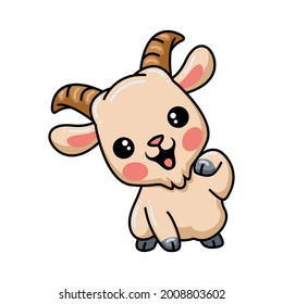 Cute Baby Goat Cartoon Posing Stock Vector (Royalty Free) 2008803602 ...