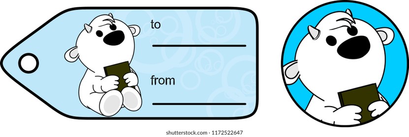 cute baby goat holding book sticker gift card in vector format very easy to edit