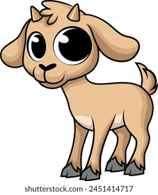 Cute baby goat vector illustration