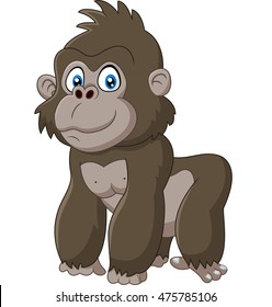 Cute baby gorilla cartoon