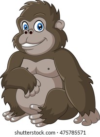 Cute baby gorilla cartoon