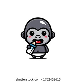 Cute baby gorilla vector design