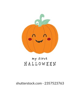 cute baby halloween pumpkin vector