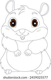 Cute baby hamster coloring page for kids