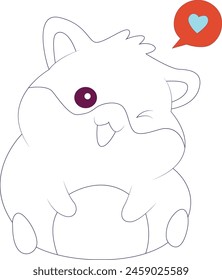 Cute baby hamster coloring page for kids