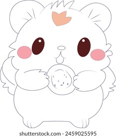 Cute baby hamster coloring page for kids