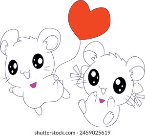 Cute baby hamster coloring page for kids