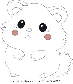 Cute baby hamster coloring page for kids